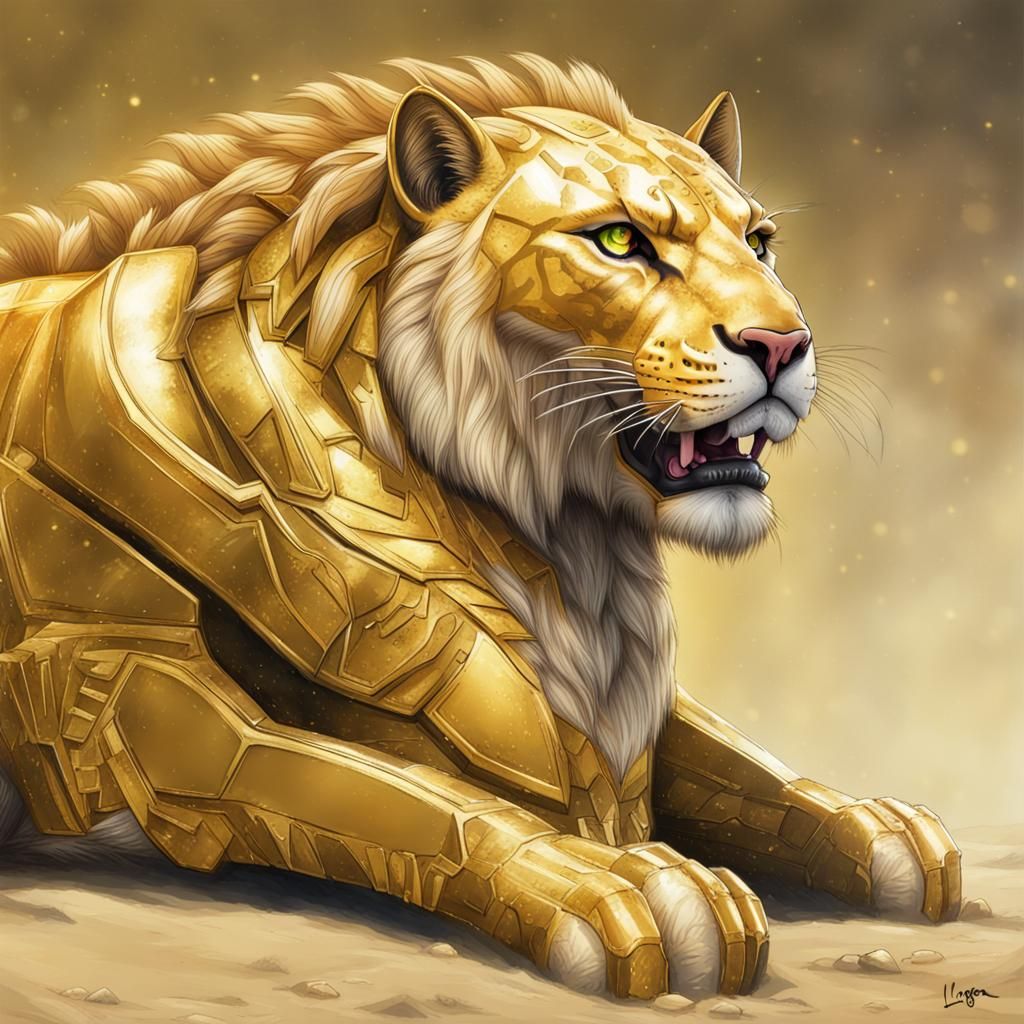 Golden Liger: Majestic Hybrid Feline