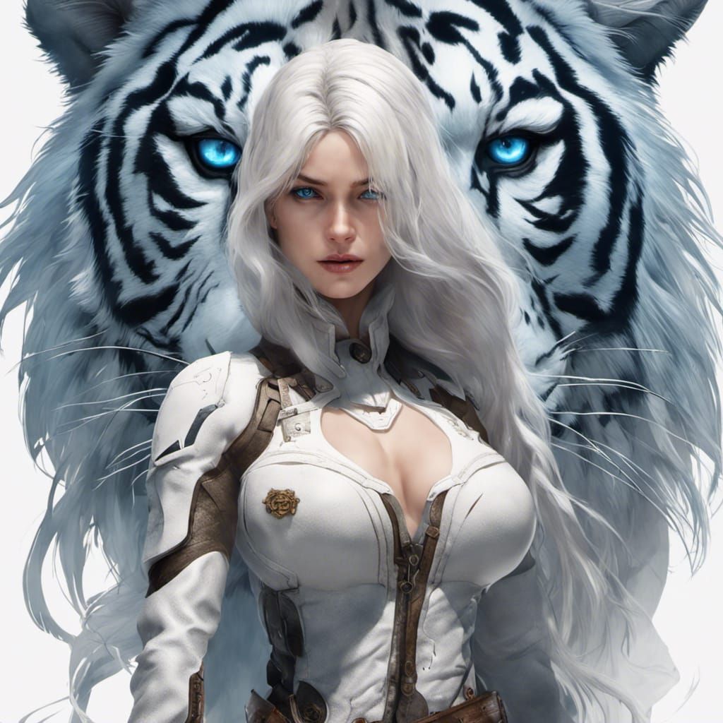 Woman with Tiger in World War Concept Art