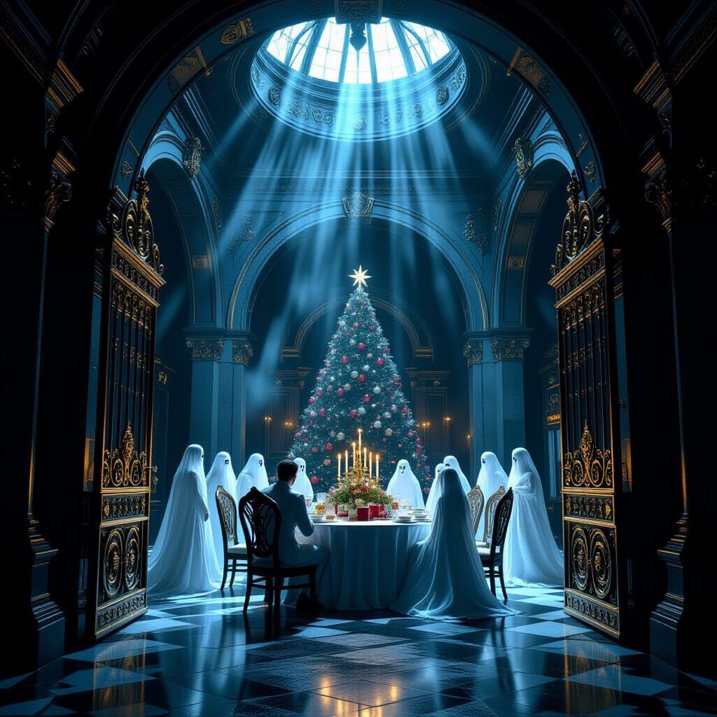 Ghosts of a Family Gather in a Gilded Mausoleum Crypt