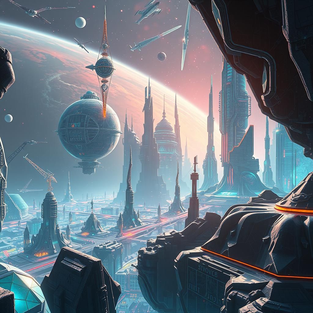 Hi-Tech Mosaic Glass Space Scene