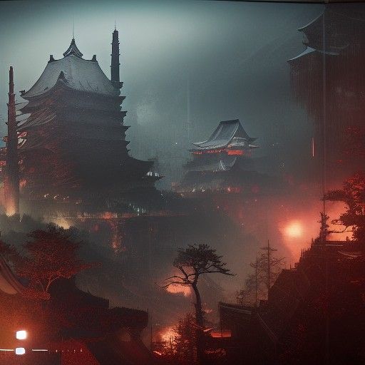Destiny 2 Dark Ages Japan: Detailed Matte Painting