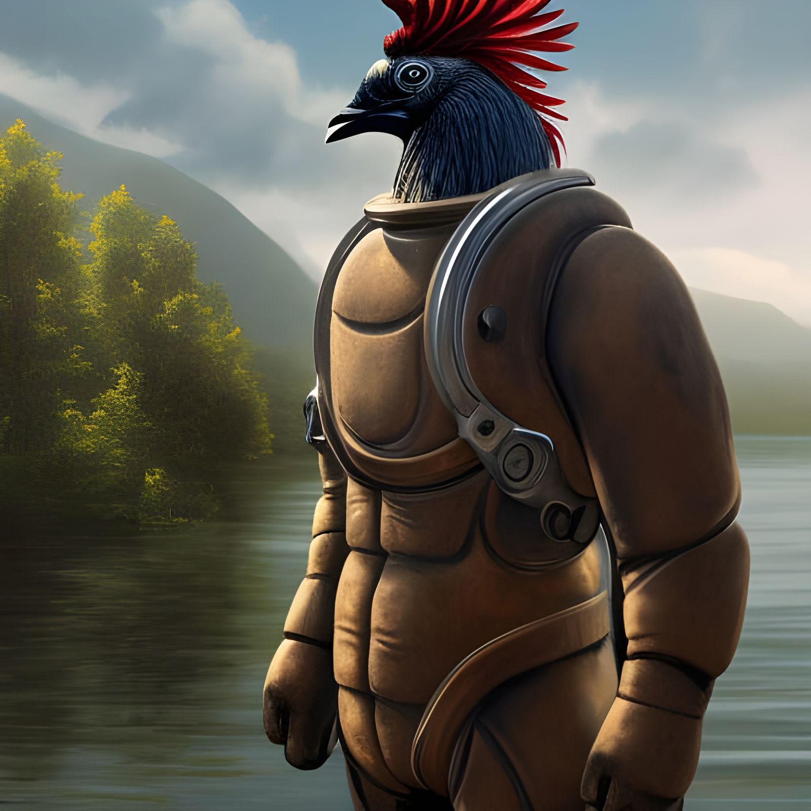 Rooster in Diving Suit by Marco Mazzoni, 4K