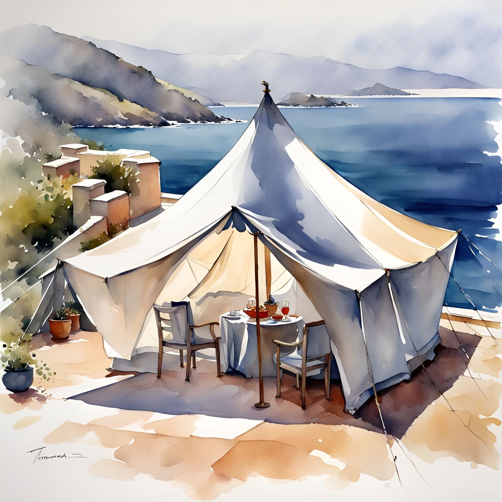 Breakfast Tent in Sardinia, Italy