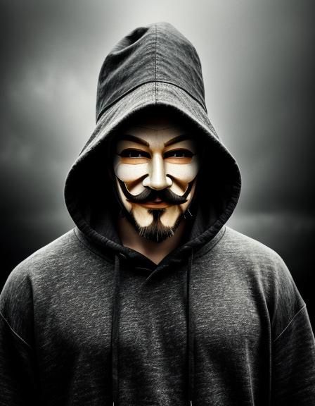 Man in Anonymous Mask, Hyperrealistic Detail