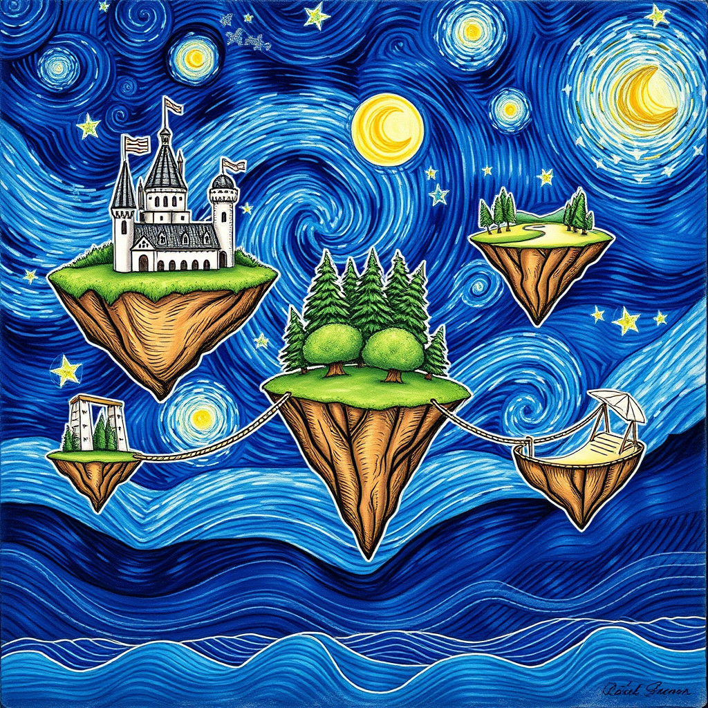 Van Gogh's Floating Island World