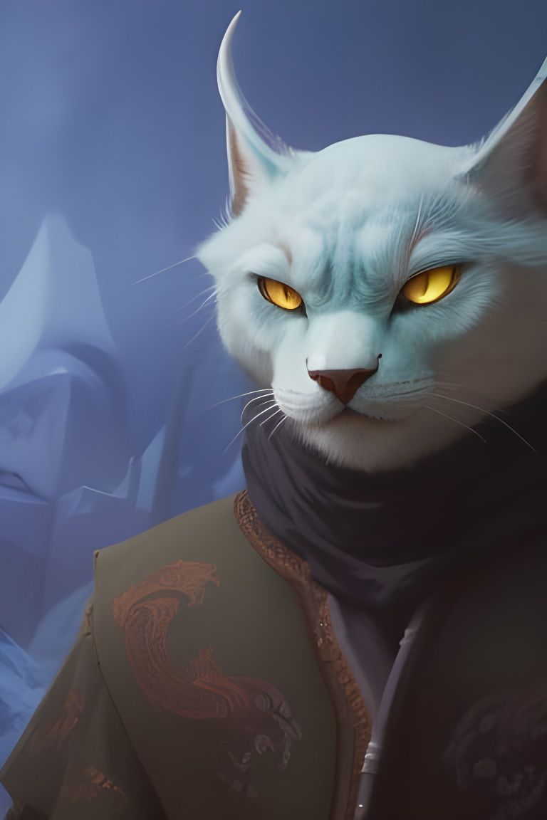 Catfolk Monk Portrait in RPG Style