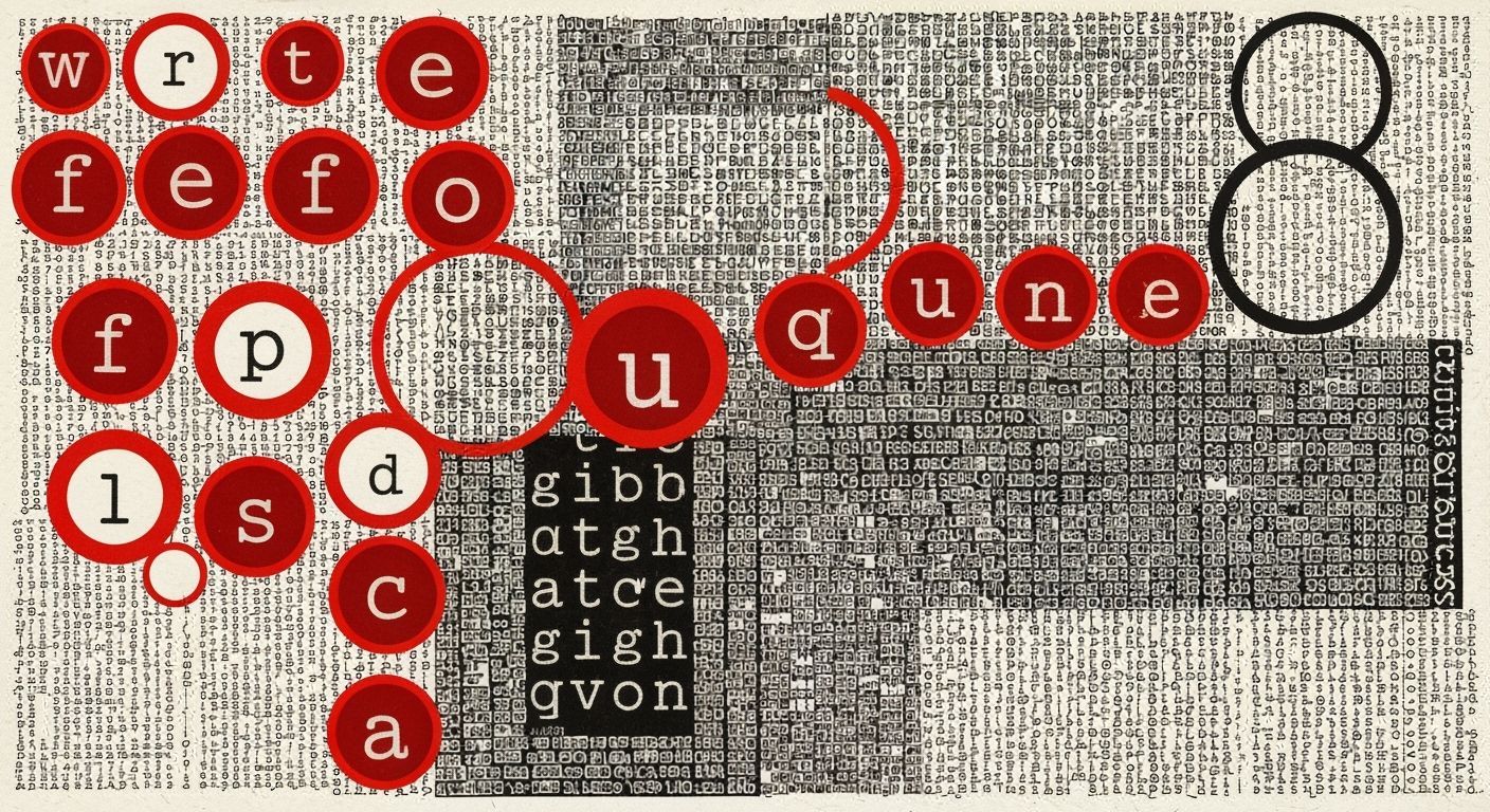1960s Concrete Poetry Collage of Typewritten Text