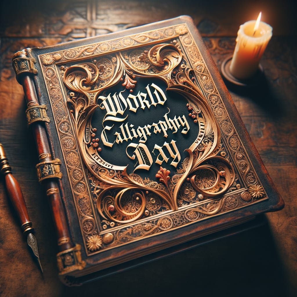 Illuminated Medieval Manuscript for Calligraphy Day