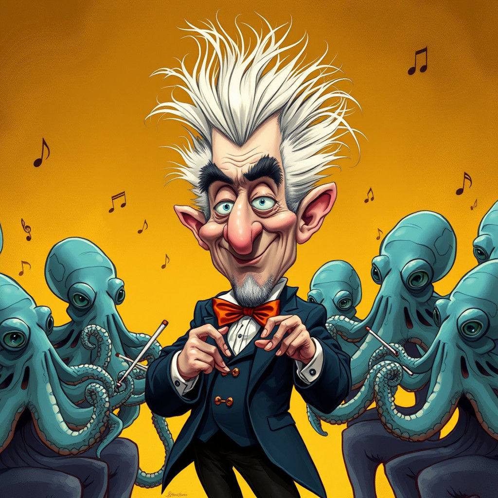 Eccentric Man Conductor of Octopus Orchestra
