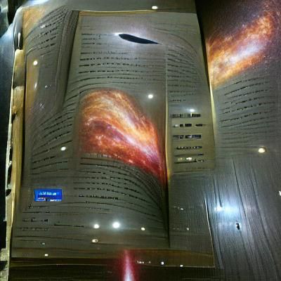 Giant Book Floating in Galaxy