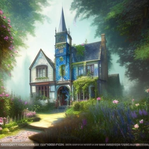 Victorian Crystal Shop and Flower Garden in Gothic Cottageco...