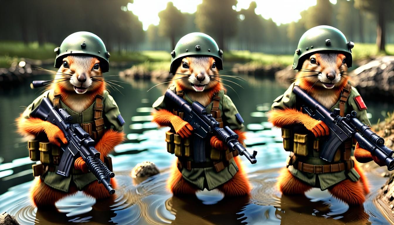 Squirrel Soldiers Reenact D-Day in Epic Battle