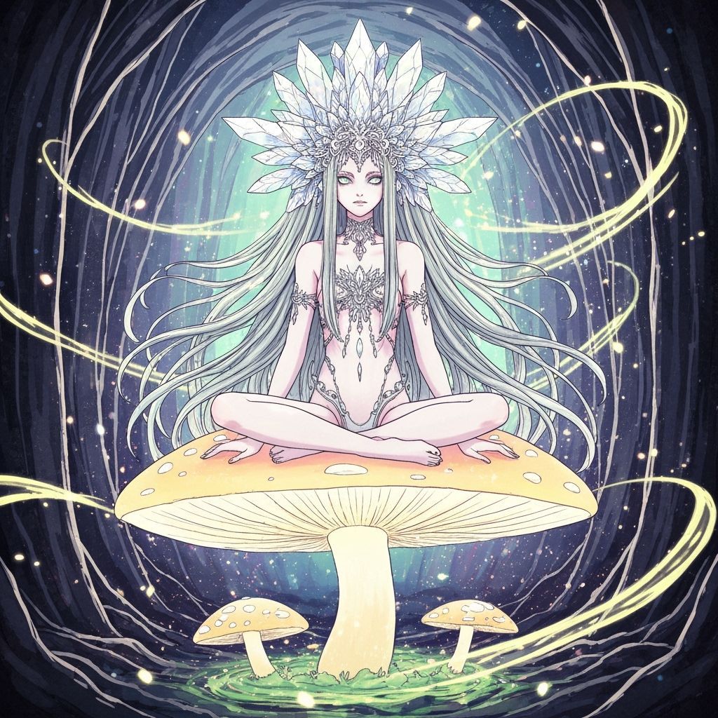 Ethereal Manga Fairy in Psychedelic Grotto