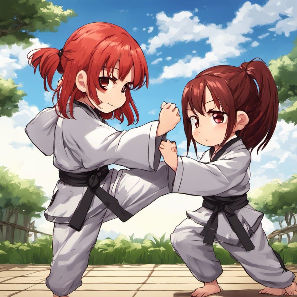 Chibi Martial Arts Lesson in Anime Style