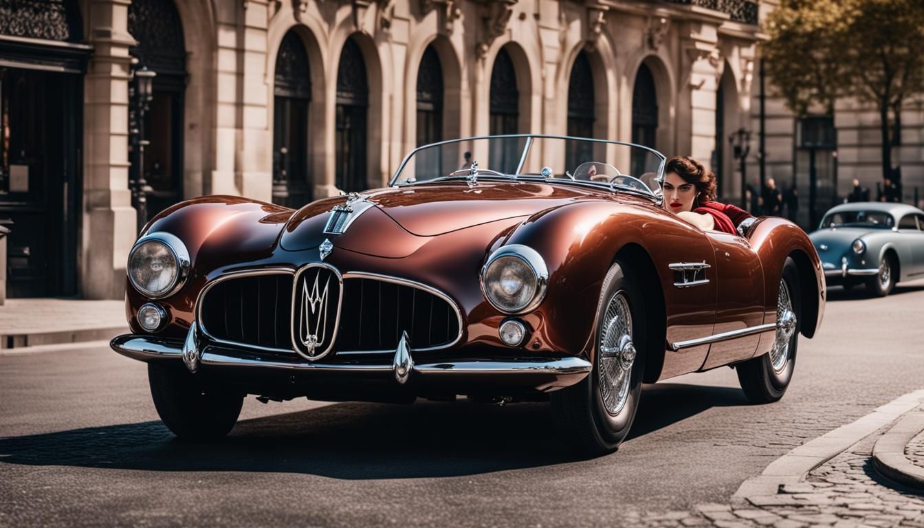 Supermodel in Maserati A6GCS, Paris, Cinematic 8K