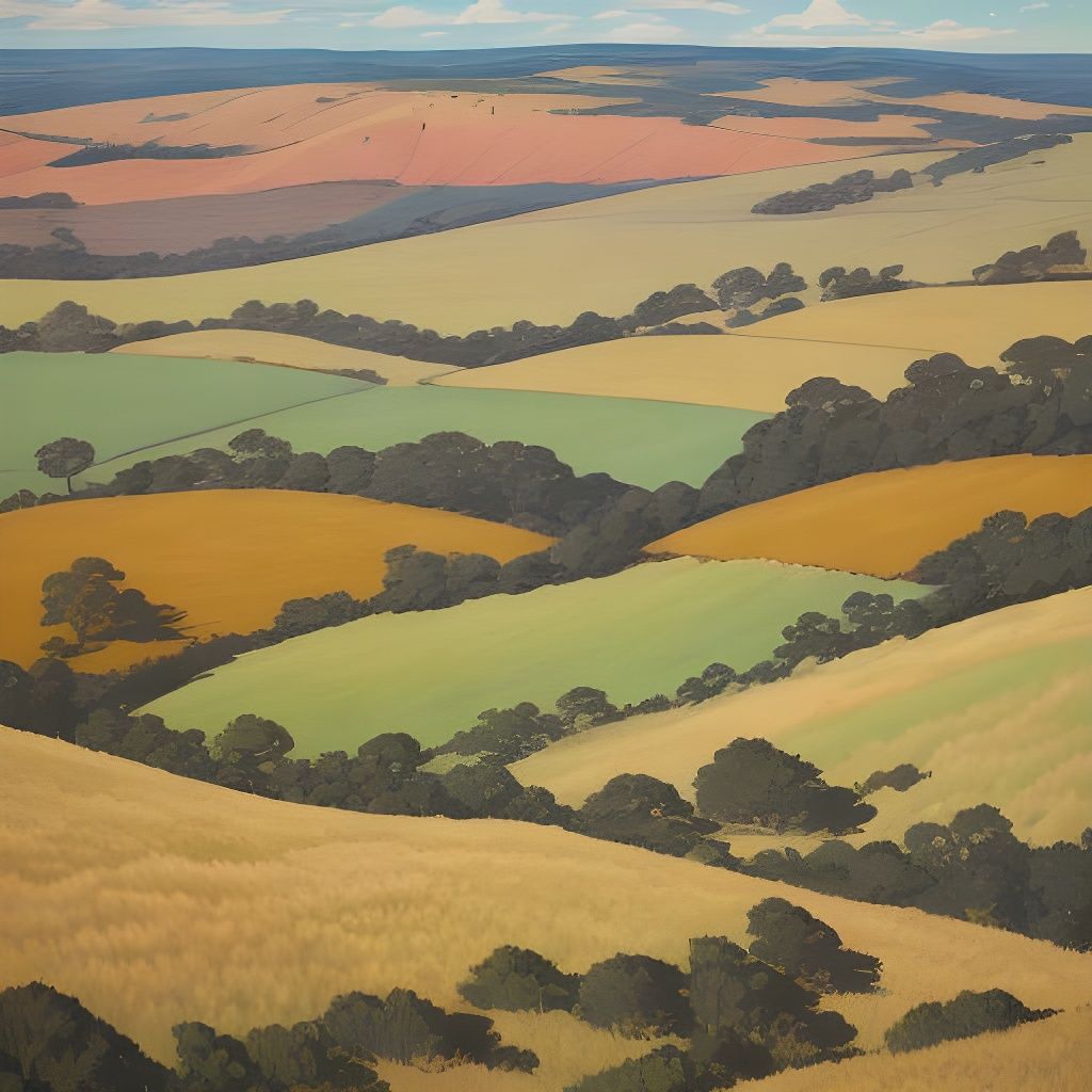 Sweeping Plains of New South Wales: Gouache Painting