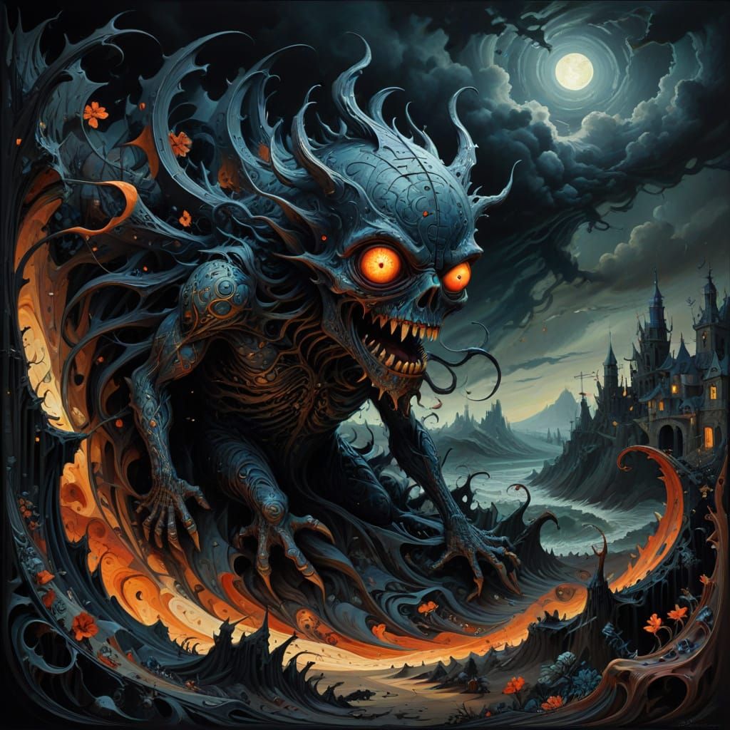 Ethereal Terrors: A Dark Surrealist Masterpiece