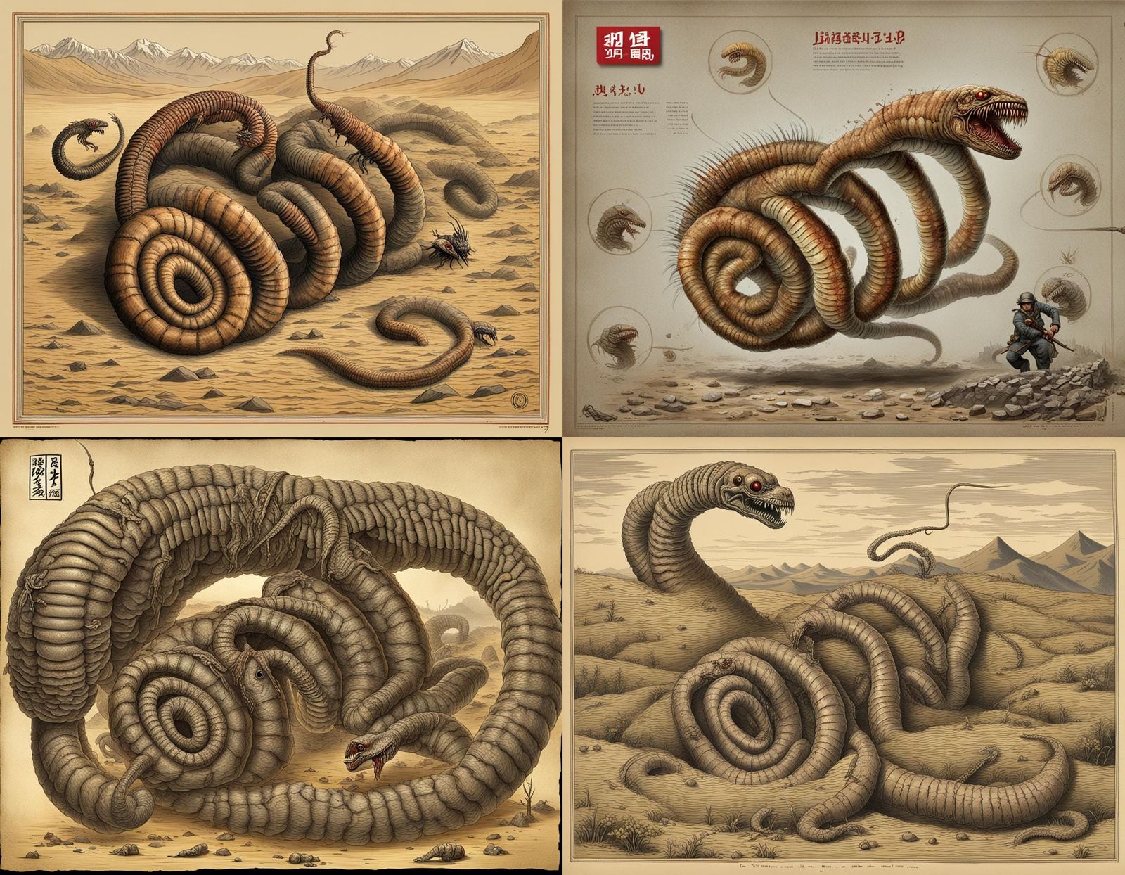 Mongolian Death Worm Lurking in Desert
