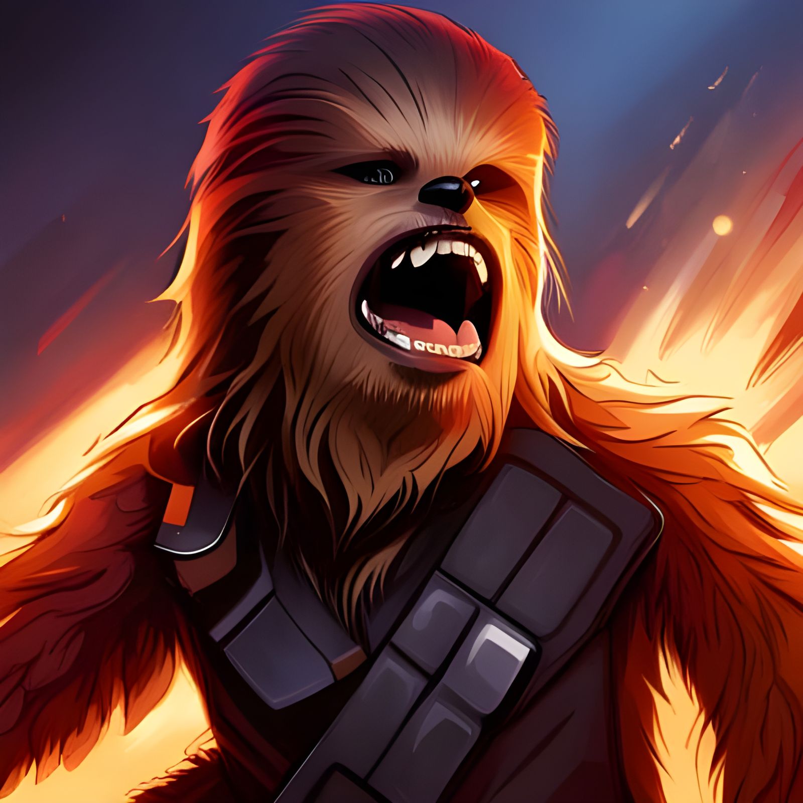Chewbacca Shock Portrait in Artgerm Style