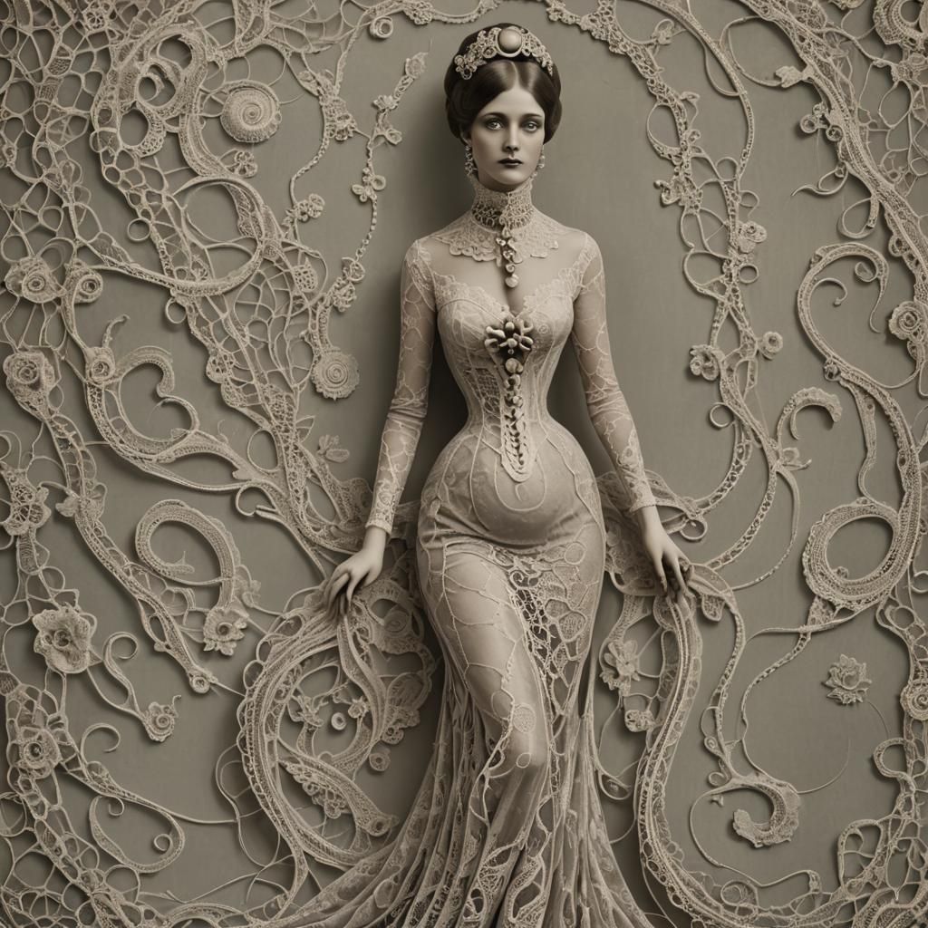Elegant Lamprey Woman in Lace