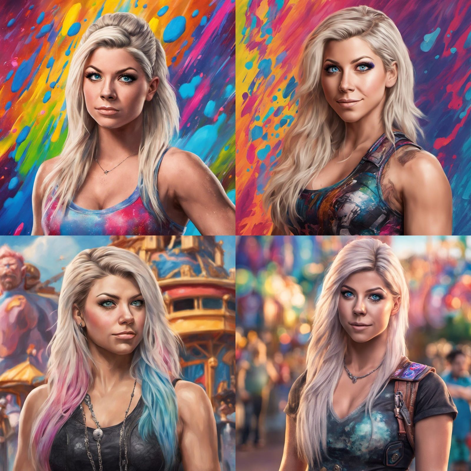 Alexa Bliss at Disney World in Hyperreal Splash Art