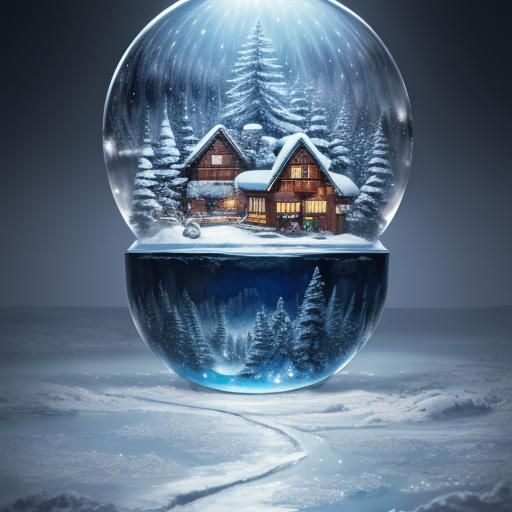 Mountain River Scene in Jack Frost Snow Globe