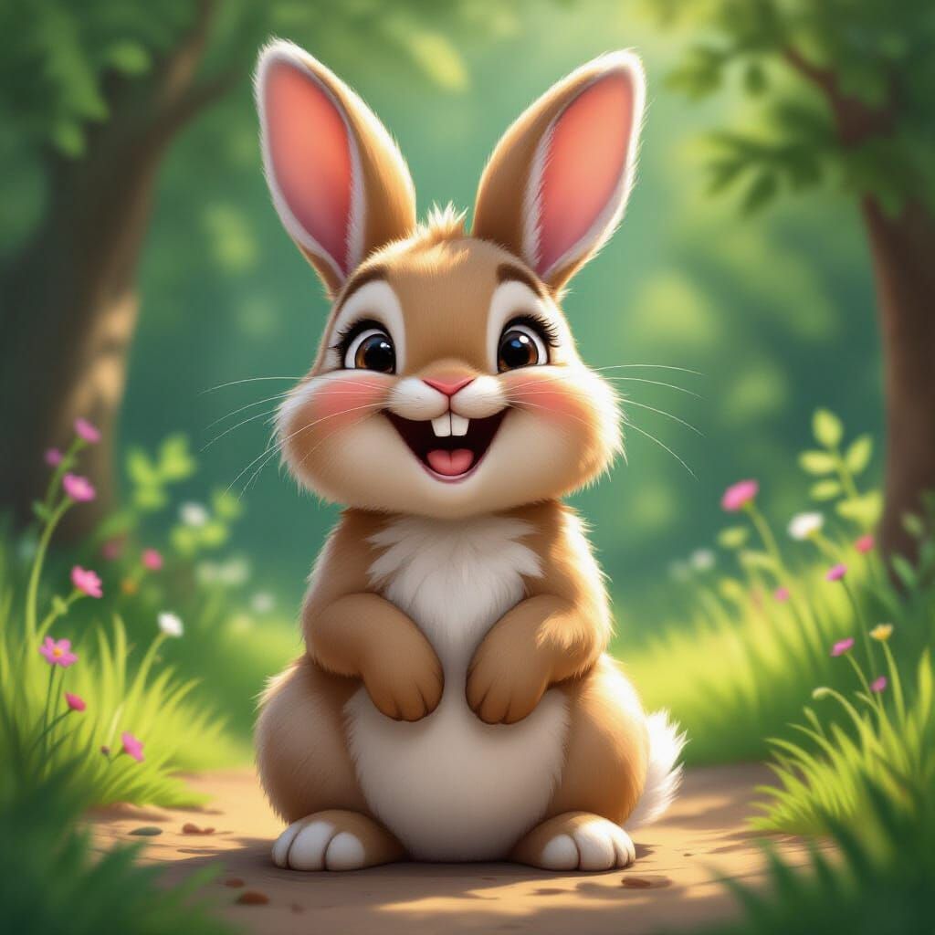 Laughing Bunny AI Image