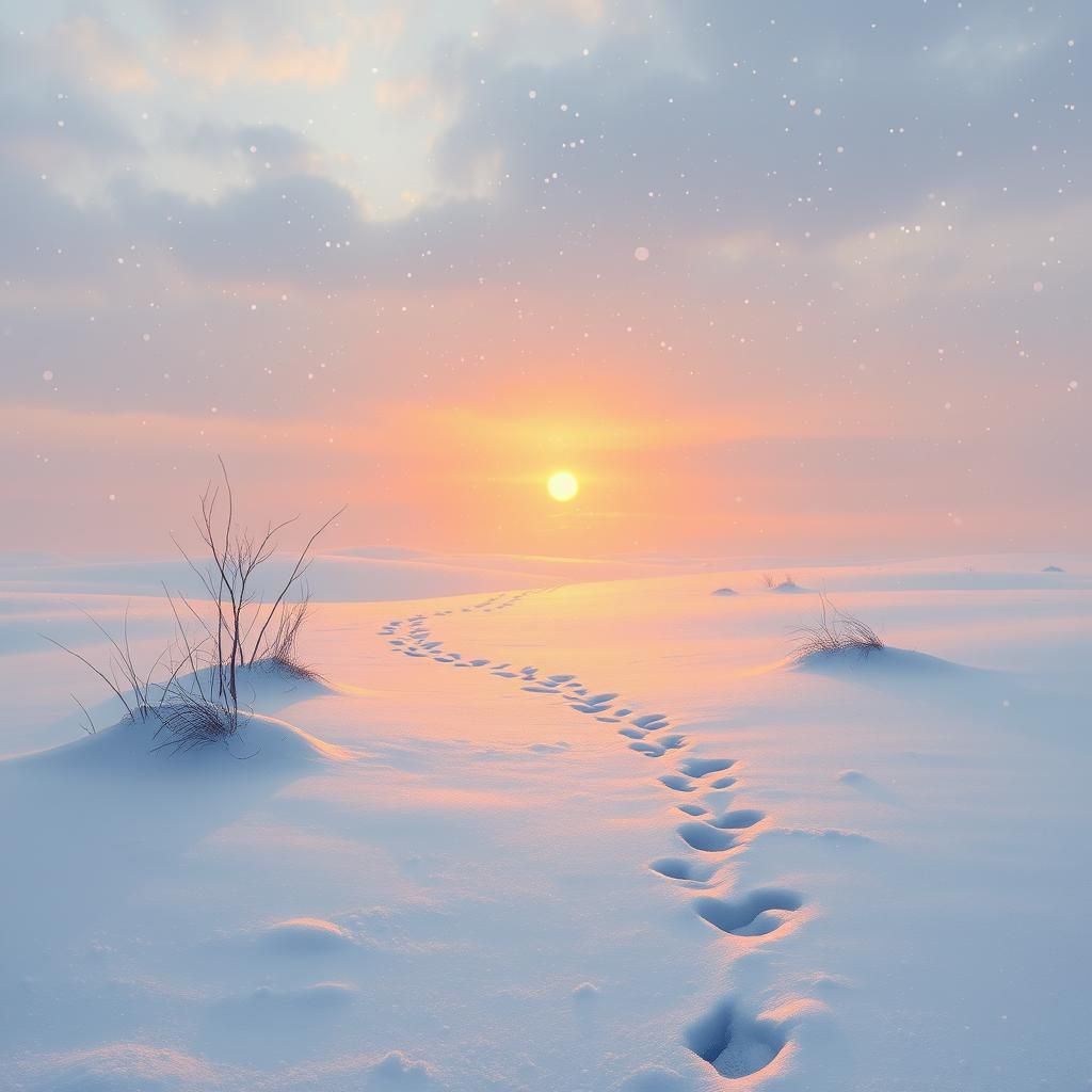 Footprints in the snow