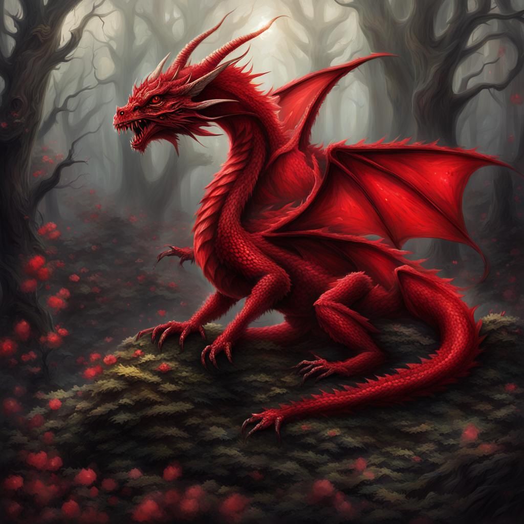 Scary Red Faerie Dragon Image