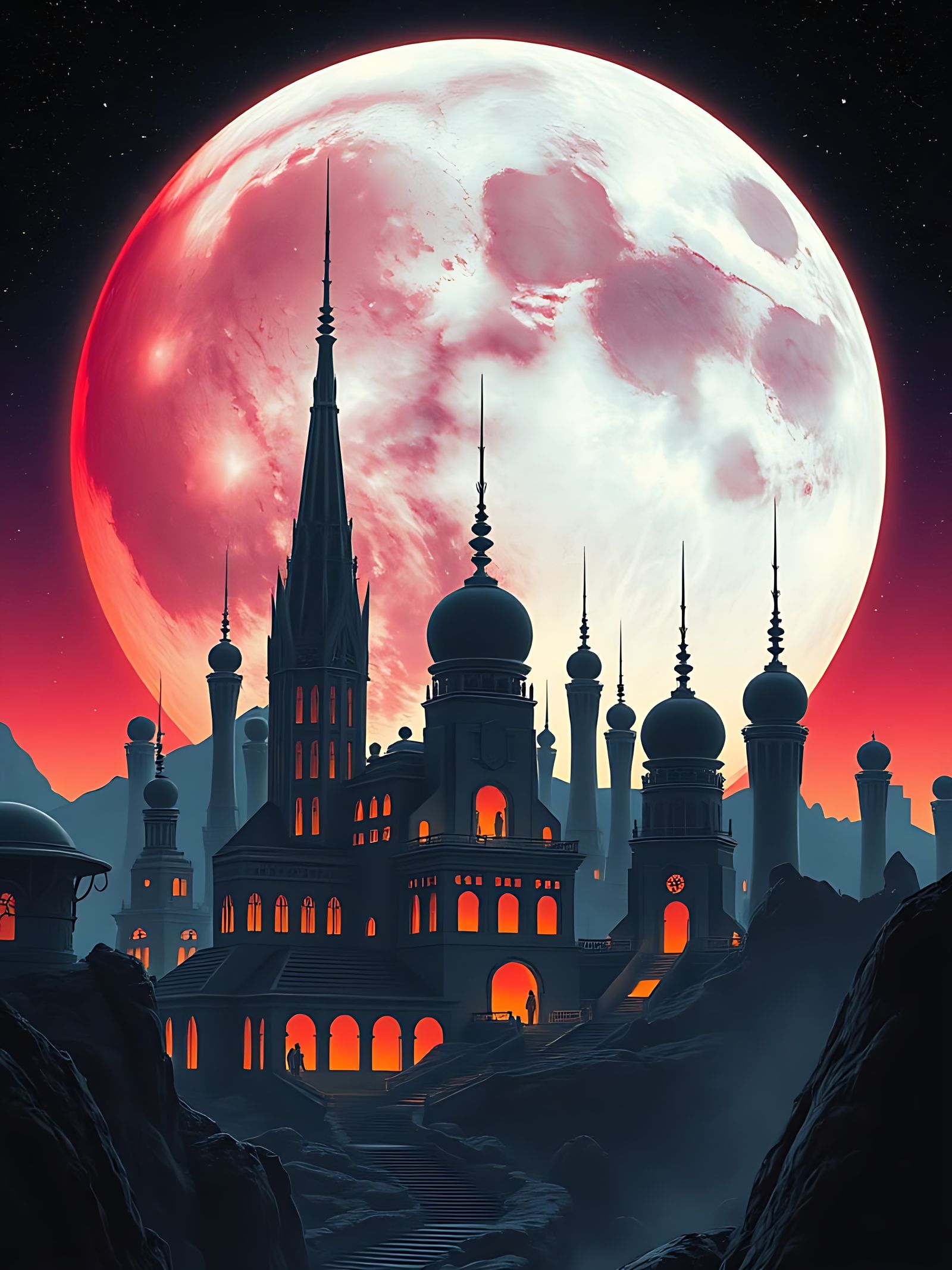 Fereej Al Dukhar by moonlight