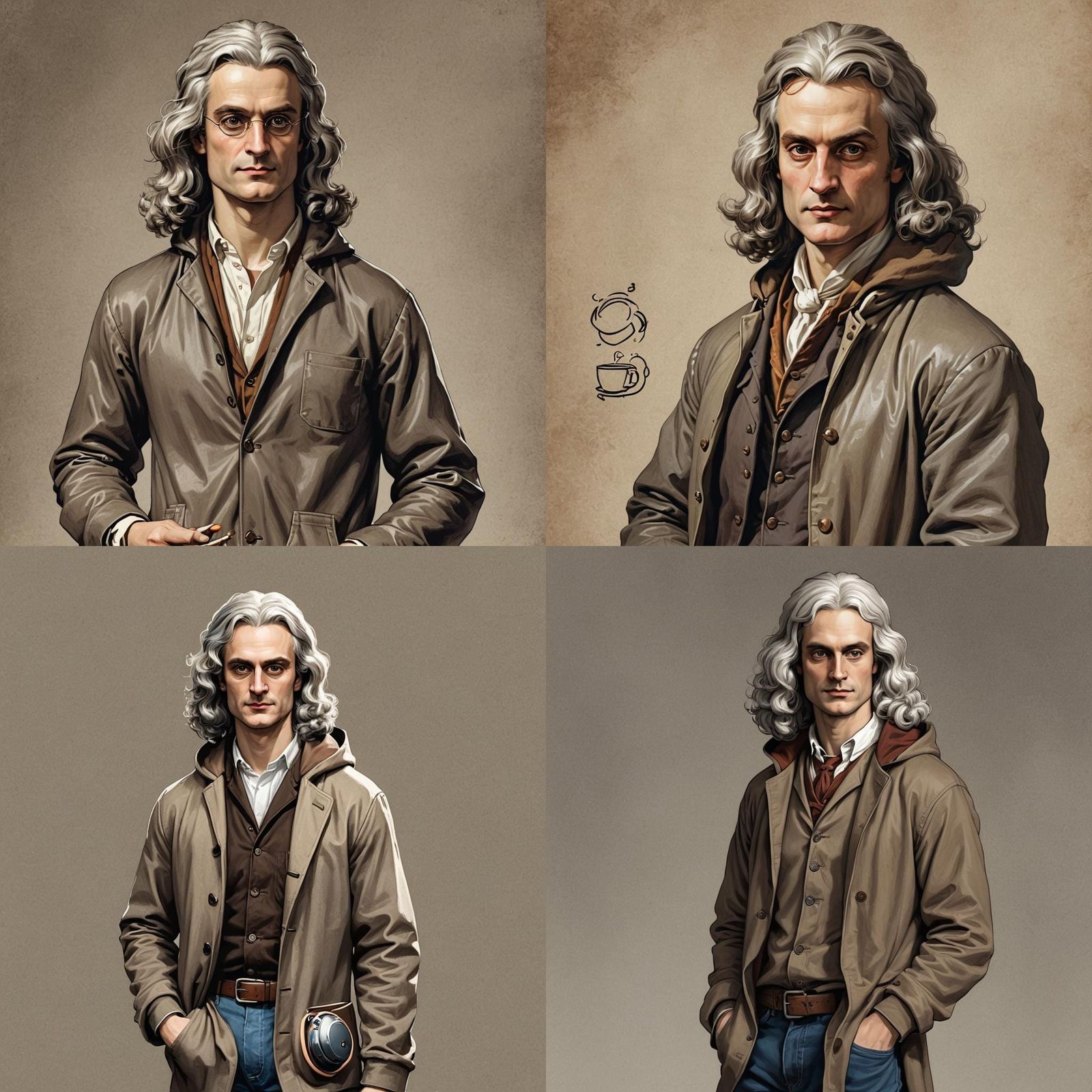 Isaac Newton as Gen Z in Modern Setting