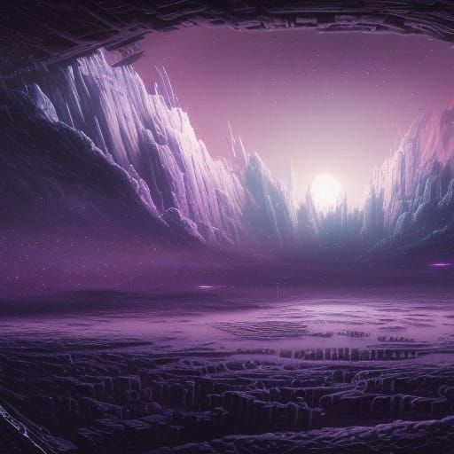 Purple Haze Sci-Fi Scene in Detailed Matte Painting
