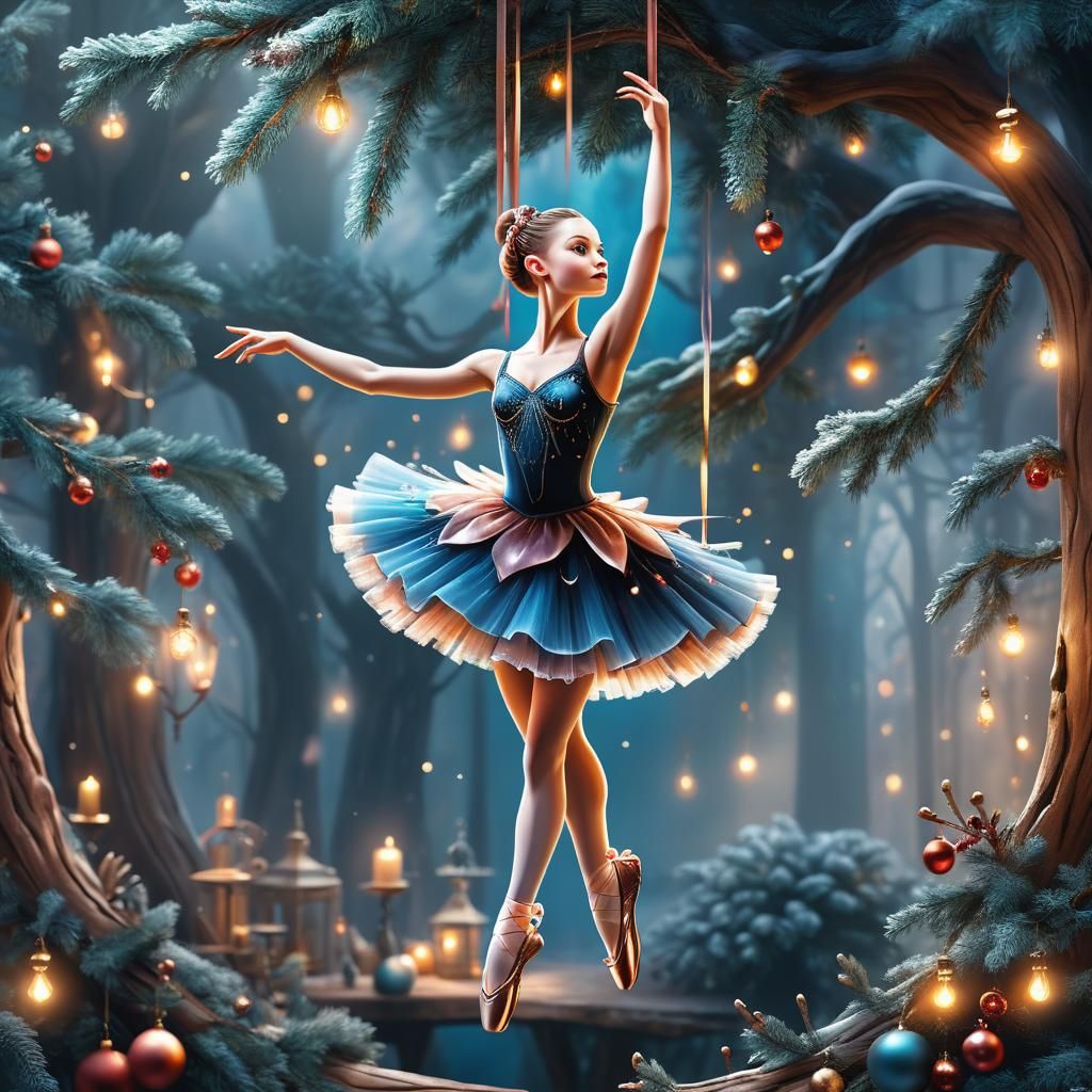 Elegant Ballerina Christmas Ornament: Detailed Matte Paintin...