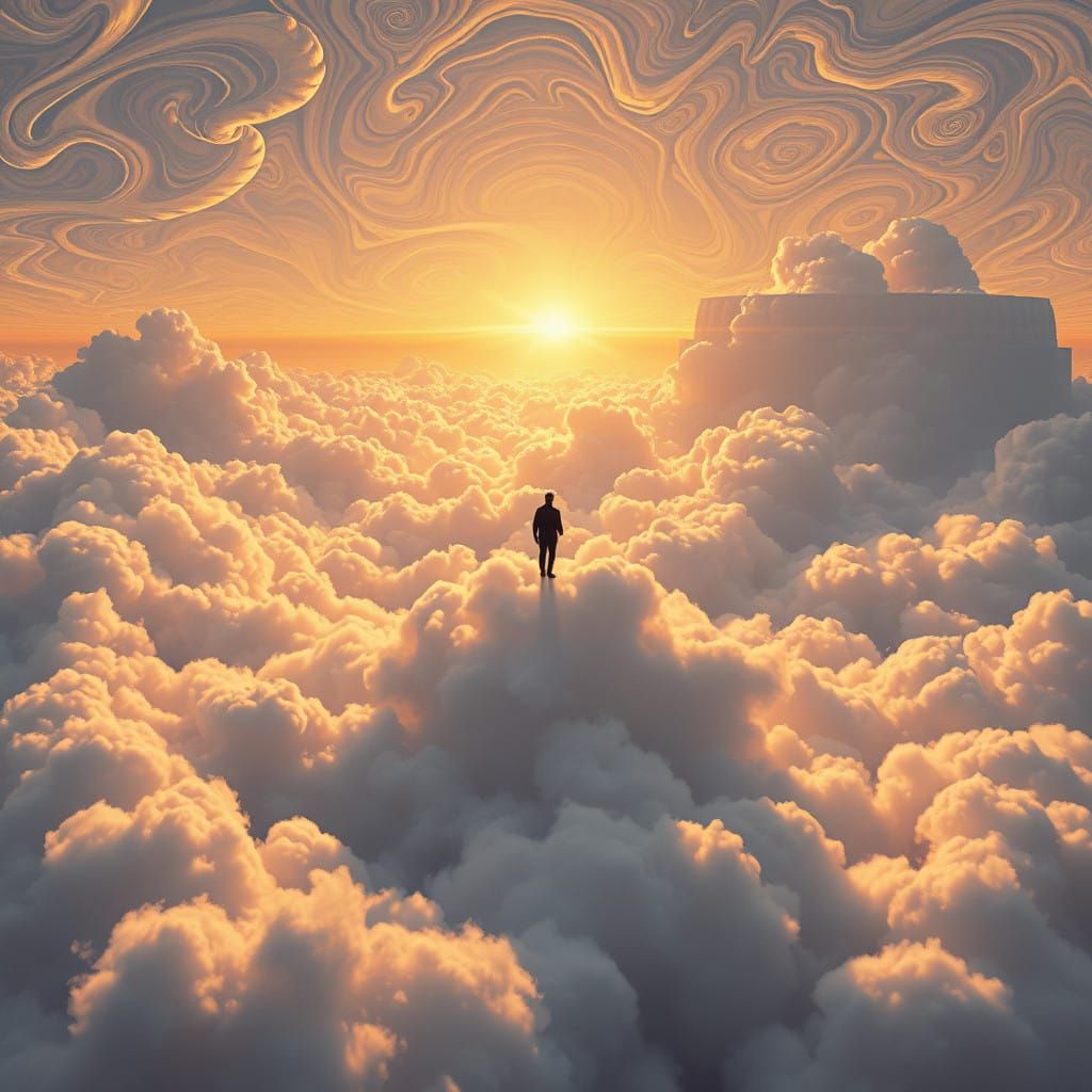 Surreal Cloudscape Radiates Vibrant Sunshine