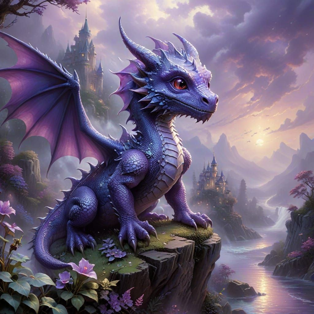 Baby Dragon in Enchanted Forest