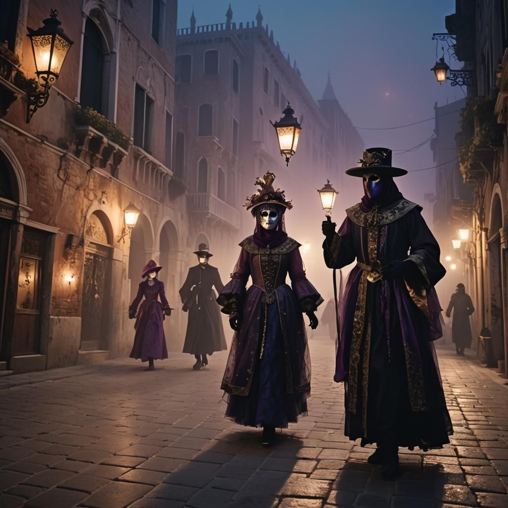 Venice Halloween in Film Noir Style
