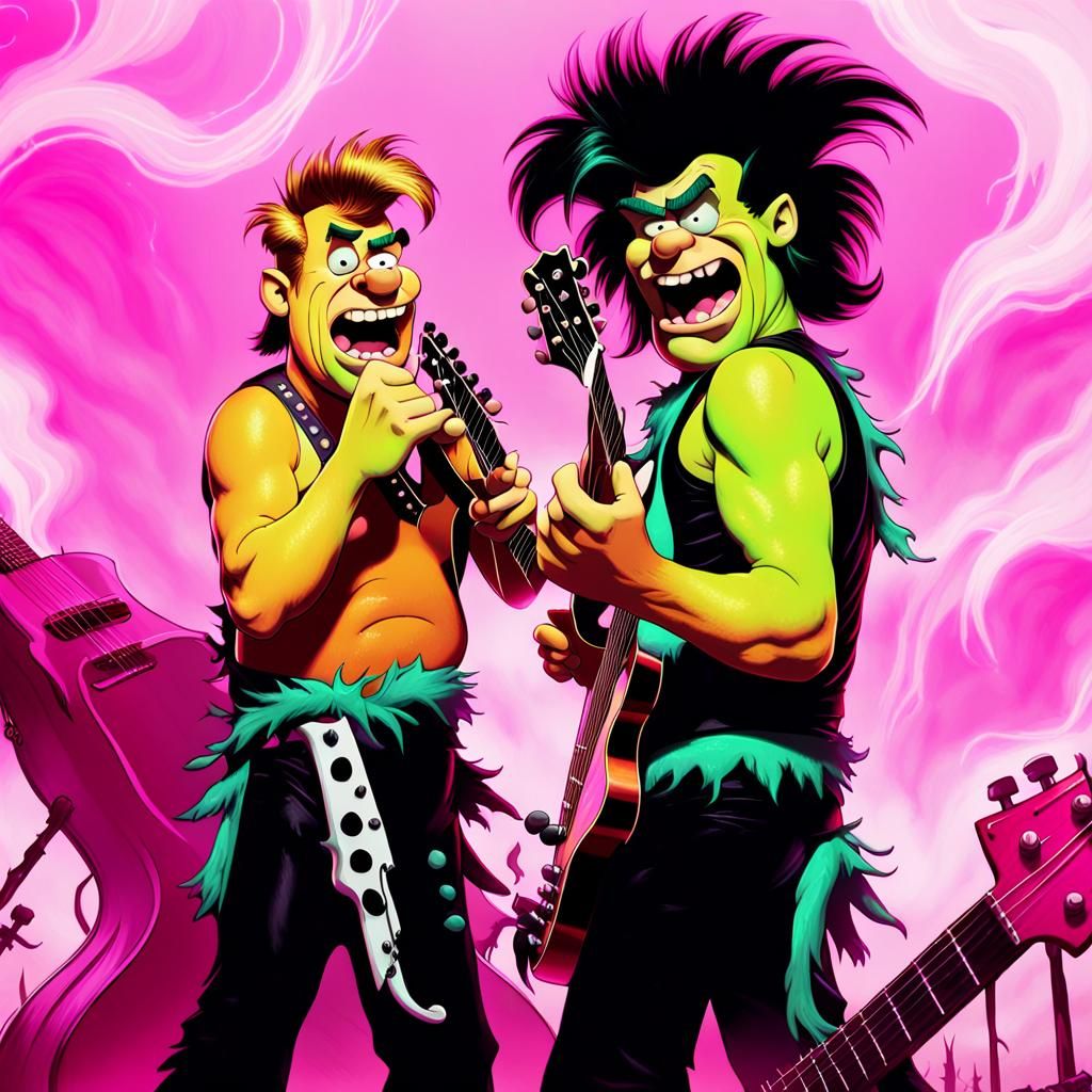 Fred and Barney: Heavy Metal Comic Book Art