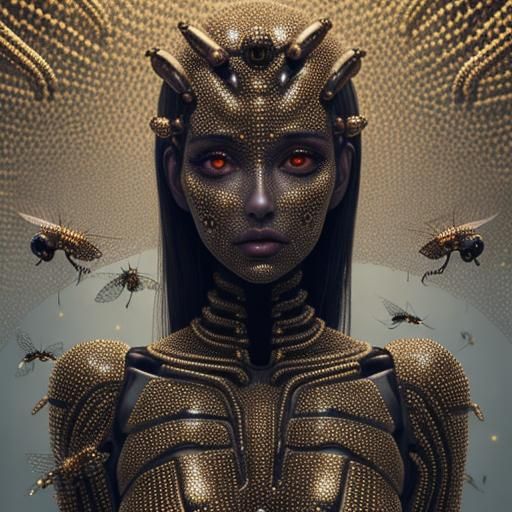 Robotic Insect Infestation: Body Horror Portrait