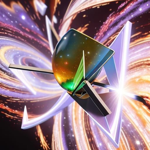 Photorealistic Explosion with Galaxies and Glass Shards