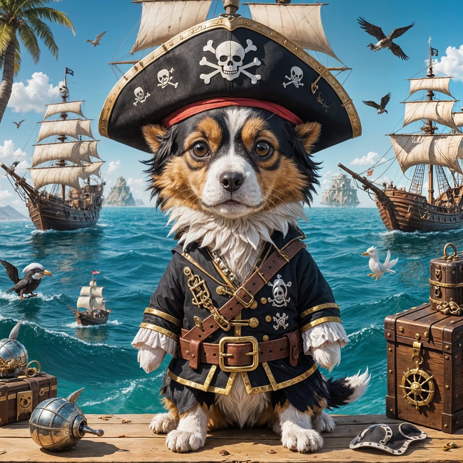 Animals as Pirates on Treasure Hunt Adventure