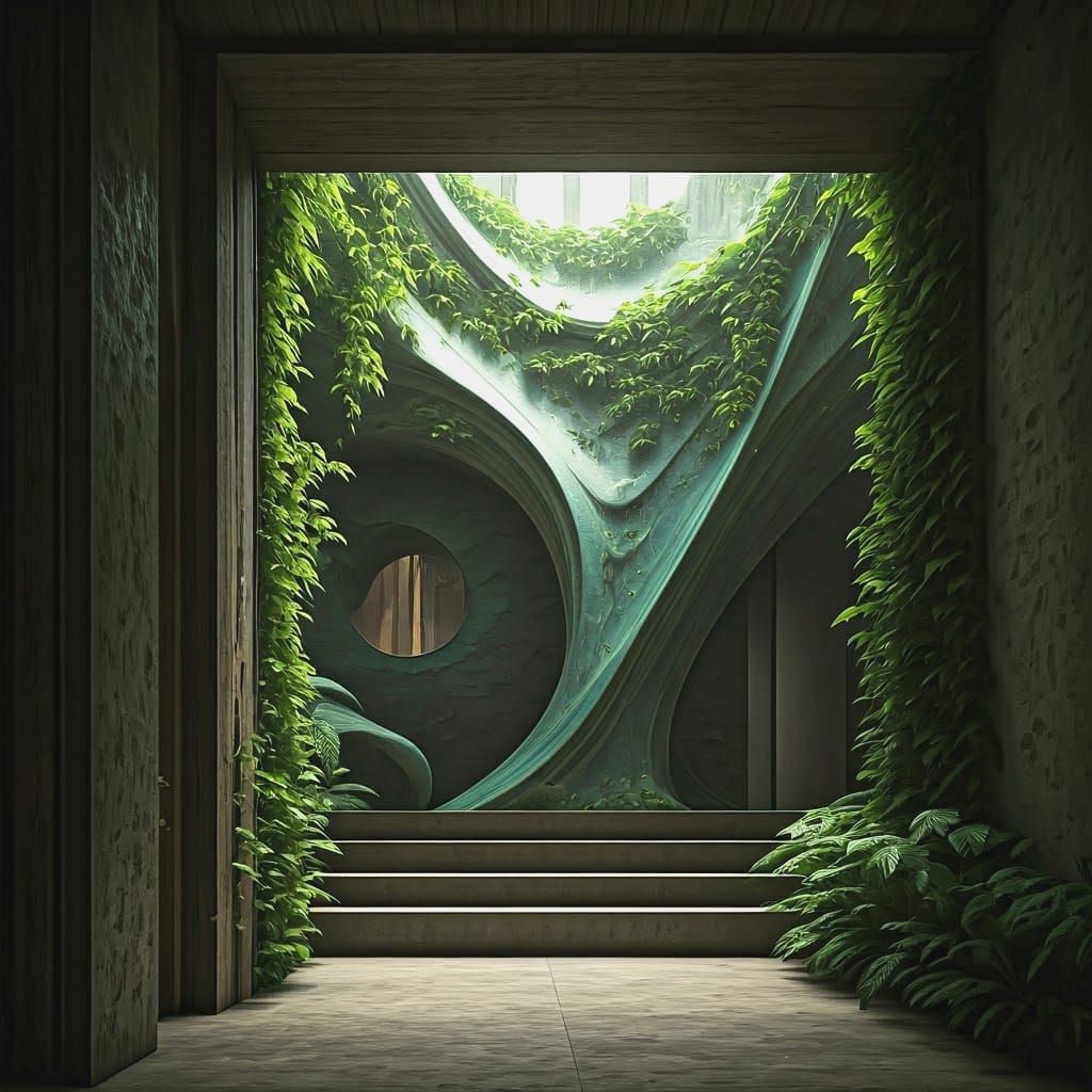 Organic Architecture: Dreamy Interior with Nature-Inspired M...