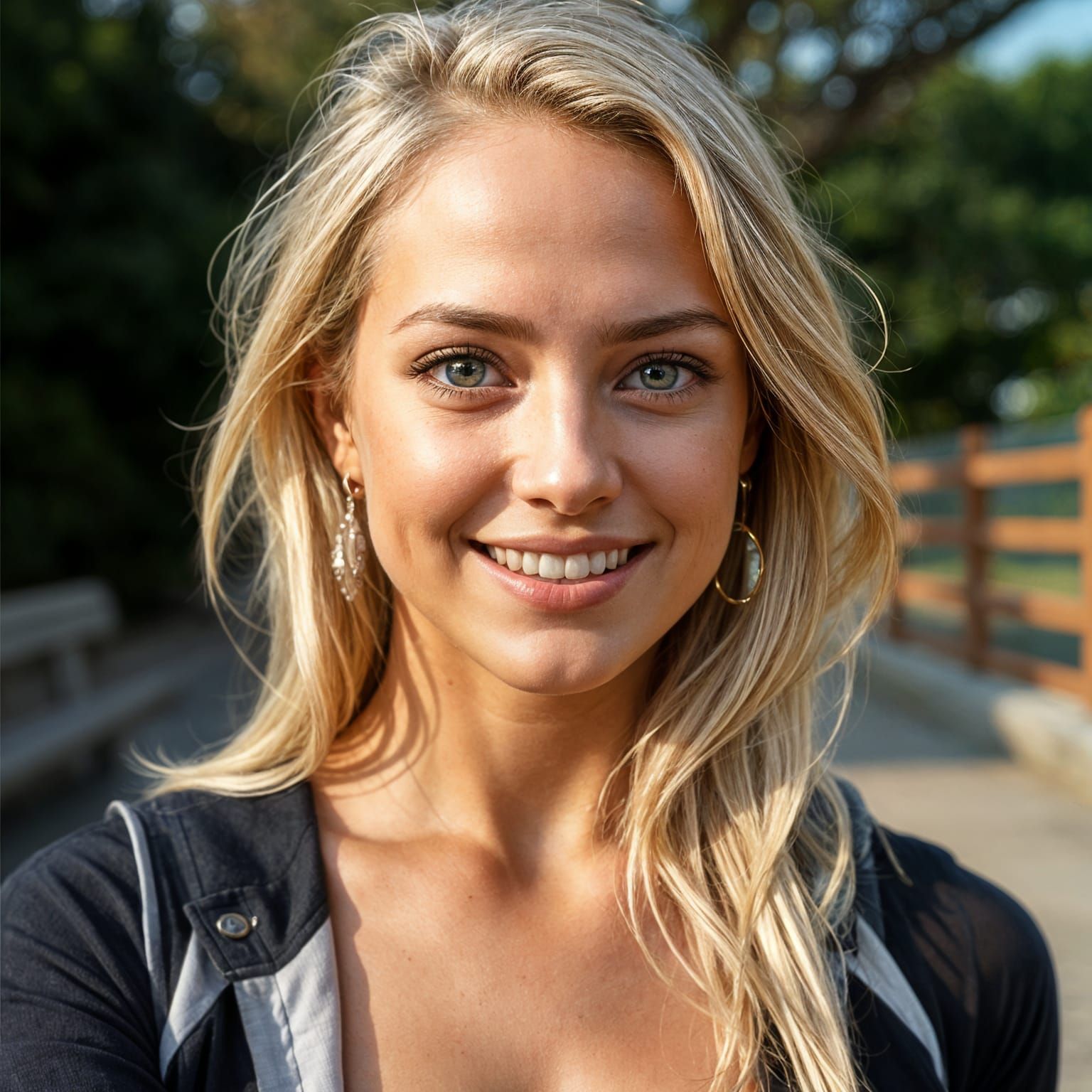Athletic Blonde Woman with Golden Eyes
