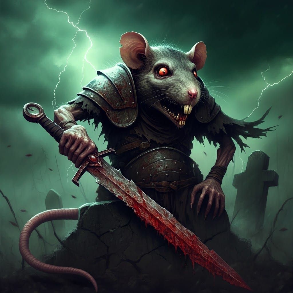 Grotesque Rat Monster Emerges from Grave