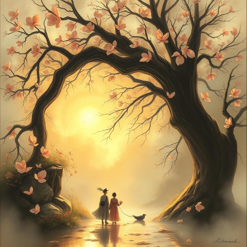 Ethereal Fantasy Landscape in Hyperdetailed Mist