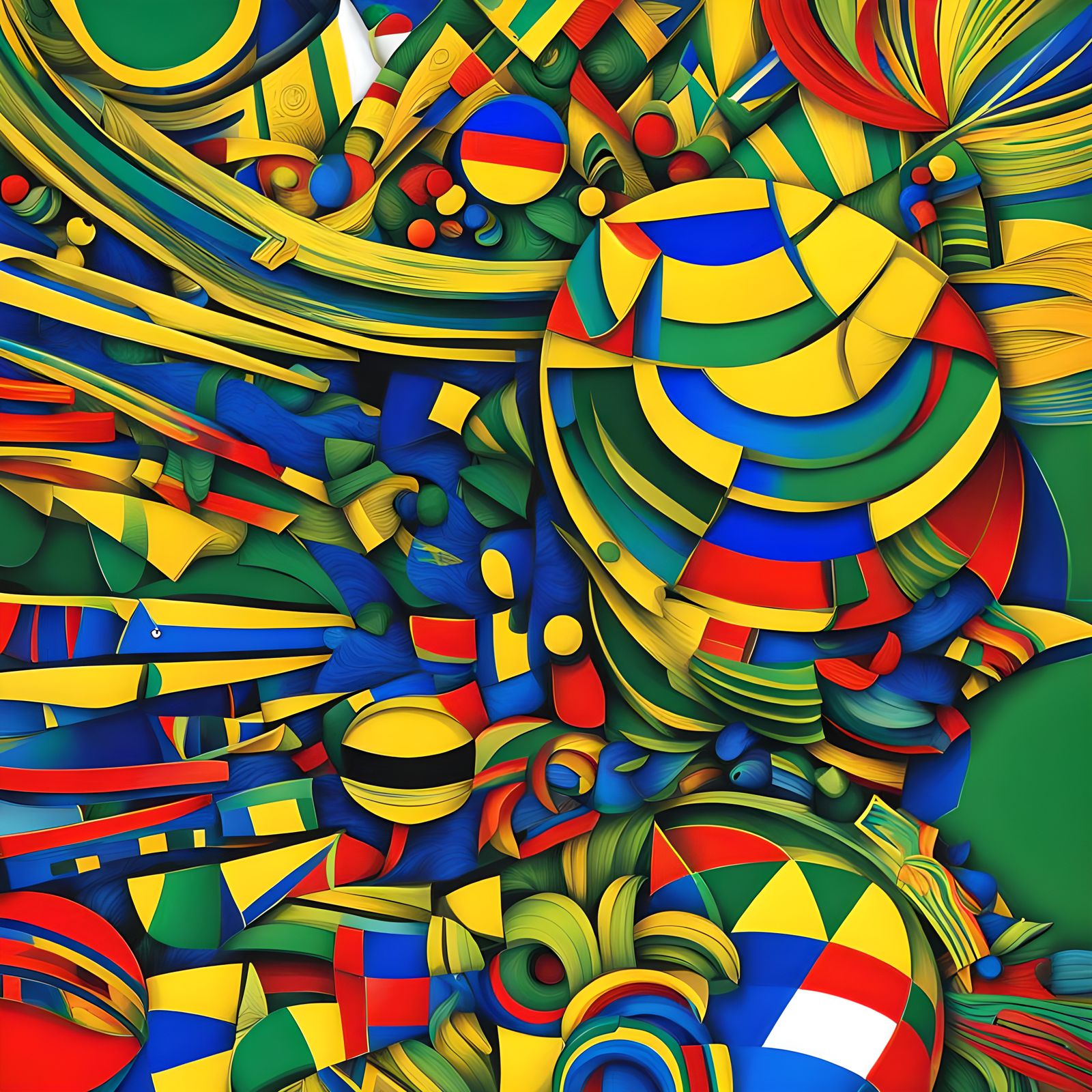 Abstract Art: Colombia vs Brazil in Complementary Colors
