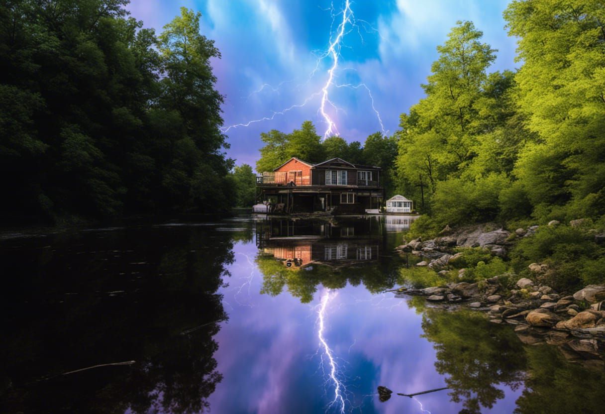Dystopian Thunderstorm in Wes Anderson Style