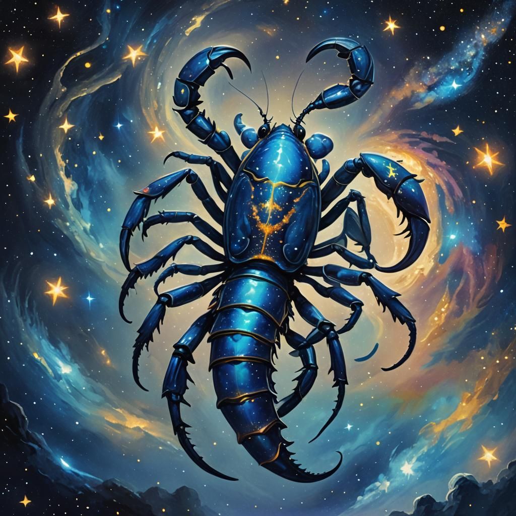 Celestial Scorpion in Starry Night: Cosmic Concept Art