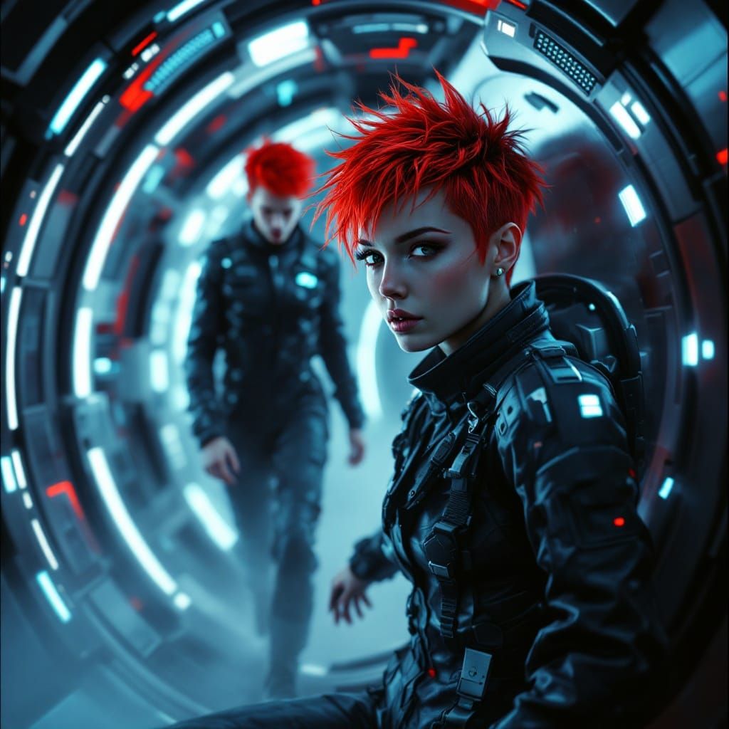 Female Space Pilot Emerges from Cryo Pod