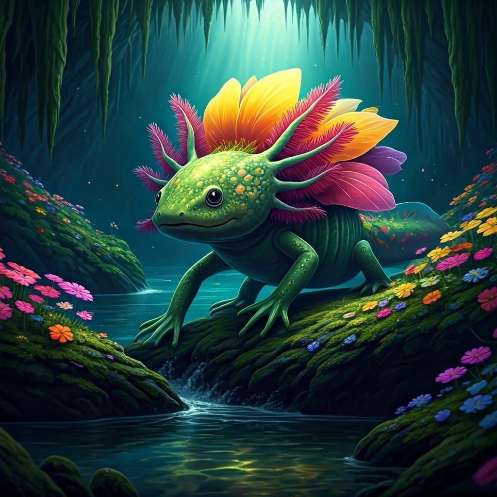 Surreal Floral Pokémon Emerges from Mystical Waters