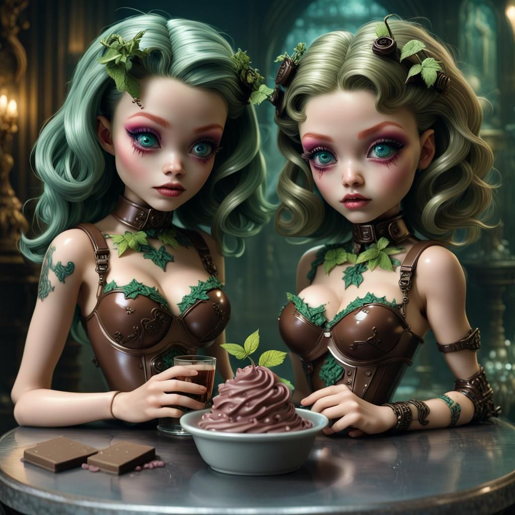 Cyberpunk Dolls Share Chocolate Mousse